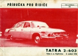 Příručka pro řidiče TATRA 603 - 2