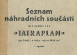 Seznam náhradních součastí - T600 /Tatraplán/