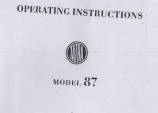 Operating instructions model 87