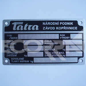 Tatra 603-1/2/3 - Štítek Tatra